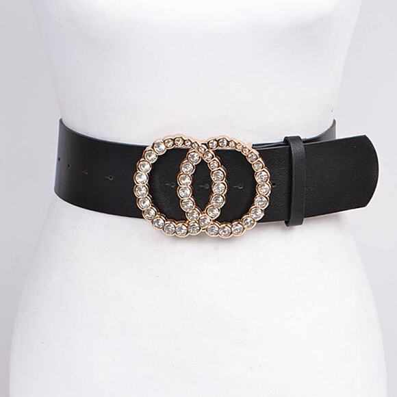 Rhinestone Filled Double Ring Belt main image 5